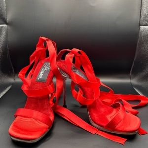 Pleaser brand, Red Ballerina 4” heels, Size 6